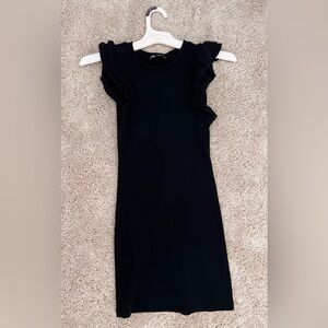 Zara Dress size XS. Color Black Ruffle shoulder